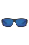 Costa Del Mar 61mm Rectangle Sunglasses In Black Grey
