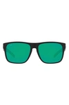 Costa Del Mar 59mm Polarized Square Sunglasses In Black Green