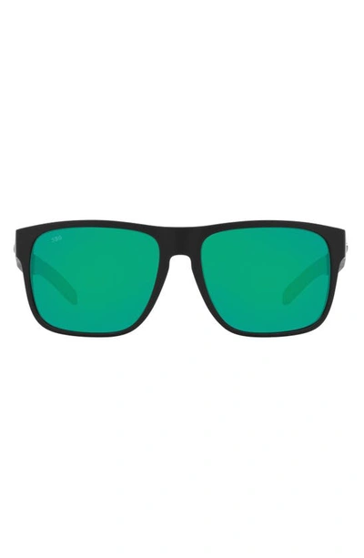 Costa Del Mar 59mm Polarized Square Sunglasses In Black Green
