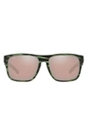 Costa Del Mar 59mm Polarized Square Sunglasses In Striped Grey
