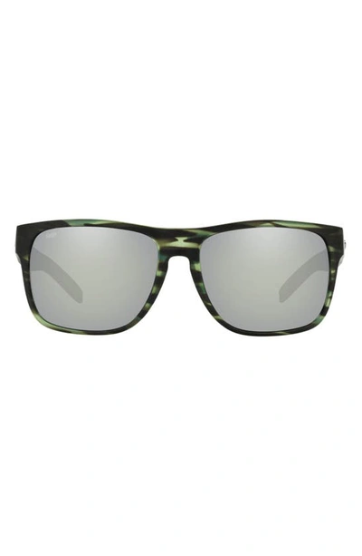 Costa Del Mar 59mm Polarized Square Sunglasses In Grey Mirror Silver