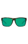 Costa Del Mar 59mm Polarized Square Sunglasses In Grey Green
