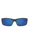 Costa Del Mar 62mm Waypoint Rectangluar Polaraized Sunglasses In Crystal Grey