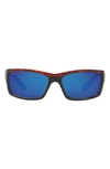Costa Del Mar 62mm Waypoint Rectangluar Polaraized Sunglasses In Light Tortoise