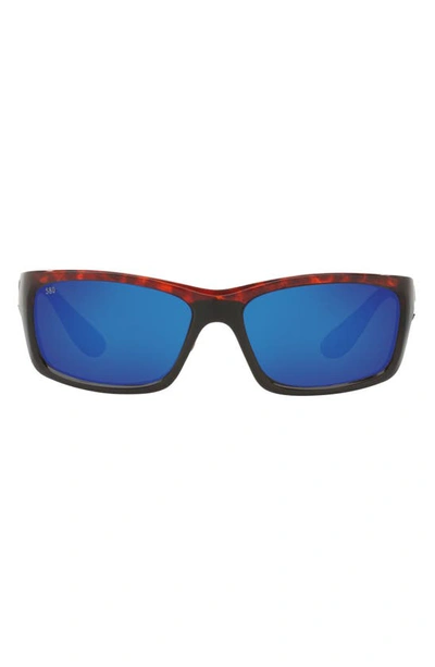 Costa Del Mar 62mm Waypoint Rectangluar Polaraized Sunglasses In Light Tortoise