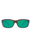 Costa Del Mar 61mm Polarized Wraparound Sunglasses In Copper Tortoise