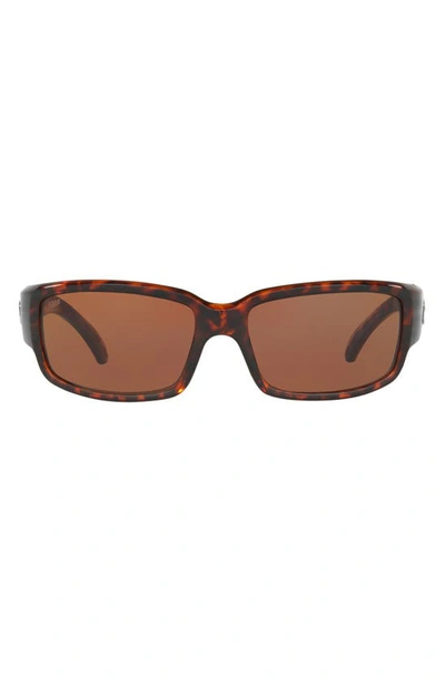 Costa Del Mar 59mm Polarized Wraparound Sunglasses In Tortoise