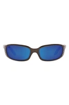 Costa Del Mar 59mm Polarized Wraparound Sunglasses In Gun Blue