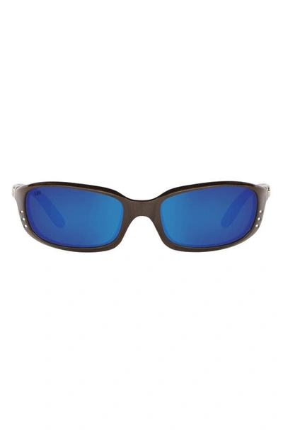 Costa Del Mar 59mm Polarized Wraparound Sunglasses In Gun Blue