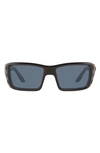 Costa Del Mar 63mm Oversize Polarized Rectangular Sunglasses In Black Grey
