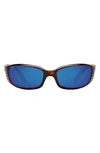 Costa Del Mar 59mm Polarized Wraparound Sunglasses In Dark Tortoise
