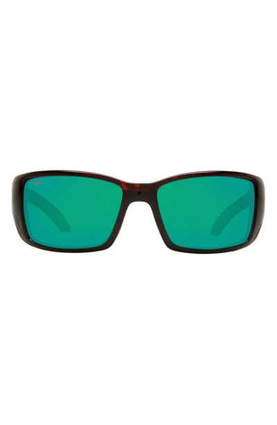 Costa Del Mar 62mm Rectangular Polarized Sunglasses In Tort