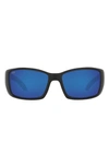 Costa Del Mar 62mm Rectangular Polarized Sunglasses In Black Blue