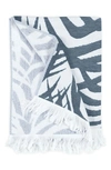 Matouk Zebra Palm Print Beach Towel In Navy
