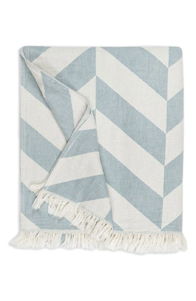 Matouk Paros Chevron Stripe Beach Towel In Ocean