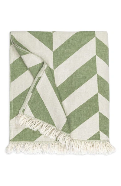 Matouk Paros Chevron Stripe Beach Towel In Grass