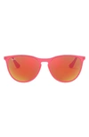 Ray Ban Ray-bay Junior Izzy 50mm Mirrored Sunglasses In Pink Flash