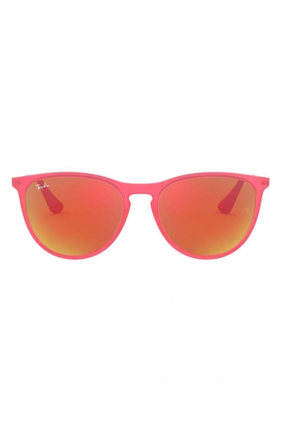 Ray Ban Ray-bay Junior Izzy 50mm Mirrored Sunglasses In Pink Flash
