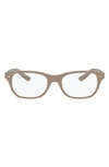 Ray Ban Kids 46mm Rectangular Optical Glasses In Beige