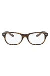 Ray Ban Kids 46mm Rectangular Optical Glasses In Havana