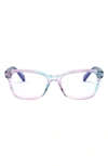 Ray Ban Ray-ban Kids' 46mm Rectangular Optical Glasses In Violet