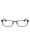 Ray Ban Unisex 53mm Rectangular Optical Glasses In Shiny Black