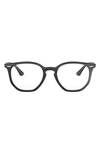 Ray Ban Unisex 52mm Round Optical Glasses In Black