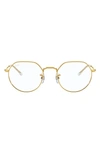 Ray Ban Unisex Jack 49mm Hexagonal Optical Glasses In Shiny Gold