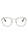 Ray Ban 51mm Optical Glasses In Shiny Gold