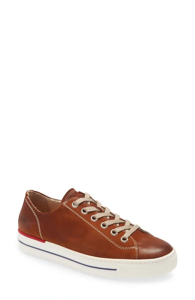 Paul Green Ally Low Top Sneaker In Biscuit/ Gold