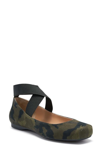 Jessica Simpson 'mandalaye' Leather Flat In Camo Green Fabric