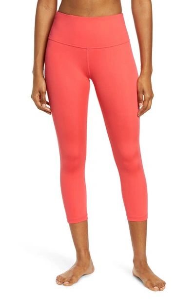 Zella Studio Crop Lite Leggings In Pink Paradise