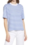 Nordstrom Crewneck T-shirt In Blue- White Stripe