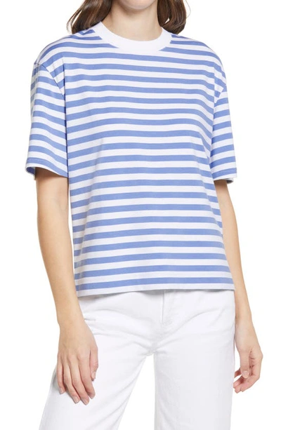 Nordstrom Crewneck T-shirt In Blue- White Stripe