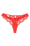 Thistle & Spire Kane Cutout Lace Thong In Blood Orange