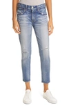 MOUSSY LANCASTER DISTRESSED ANKLE SKINNY JEANS,025ESC12-2740