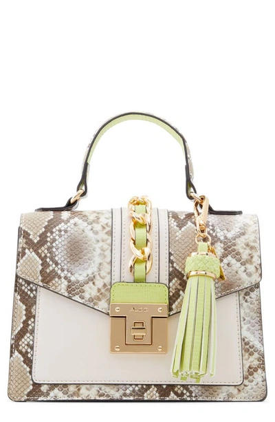 Aldo Martis Faux Leather Top Handle Bag In Light Green