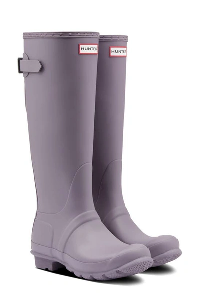 Hunter Original Tall Waterproof Rain Boot In Purple Top
