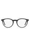 Polo Ralph Lauren 48mm Round Optical Glasses In Shiny Black