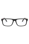 Polo Ralph Lauren 56mm Rectangular Optical Glasses In Matte Black