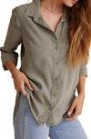 Bella Dahl Shirttail Button-up Shirt In Soft Army