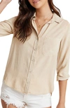 Bella Dahl Shirttail Button-up Shirt In Soft Khaki