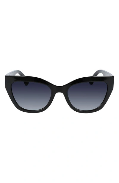 Longchamp Heritage 55mm Gradient Butterfly Sunglasses In Black/ Black