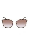 Longchamp Roseau 59mm Gradient Butterfly Sunglasses In Gold/ Lilac