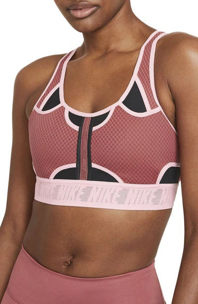 Nike Swoosh Ultrabreathe Women's Medium-support Padded Sports Bra In Canyon Rust/ Black/ Pink Glaze