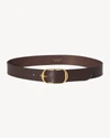 Nili Lotan Nili Belt In Dark Brown W/antique Brass Buckle