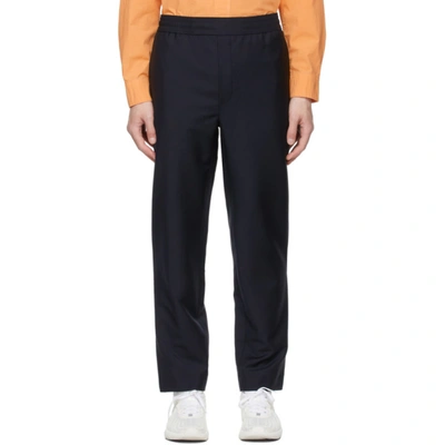 Acne Studios Pismo Wool And Mohair-blend Trousers In Navy Blue