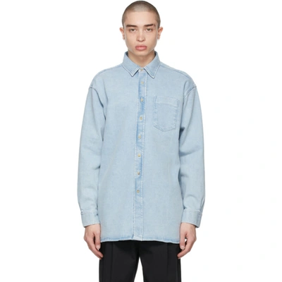 Acne Studios Atlent Denim Long-sleeved Shirt In Blue