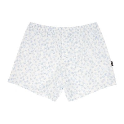 Ermenegildo Zegna White Poplin Boxers In 128 Salt