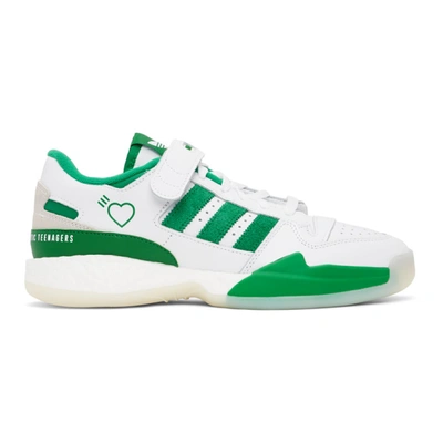 Adidas X Human Made Men's Forum Bicolor Leather Low-top Trainers In Green